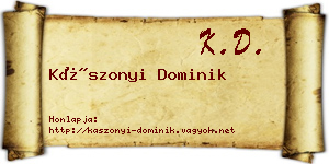 Kászonyi Dominik névjegykártya