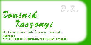 dominik kaszonyi business card